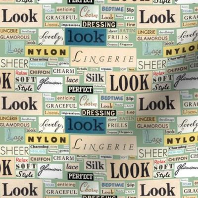 LOOK Lingerie Collage | Vintage Typography Print