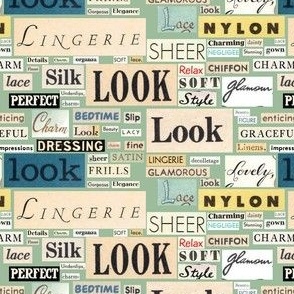 LOOK Lingerie Collage | Vintage Typography Print