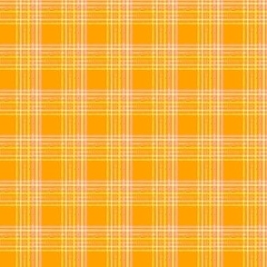 Mini Prints: Wee Patchwork Blended Plaid - Orange-Yellow