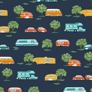 campers and RVs - classic navy