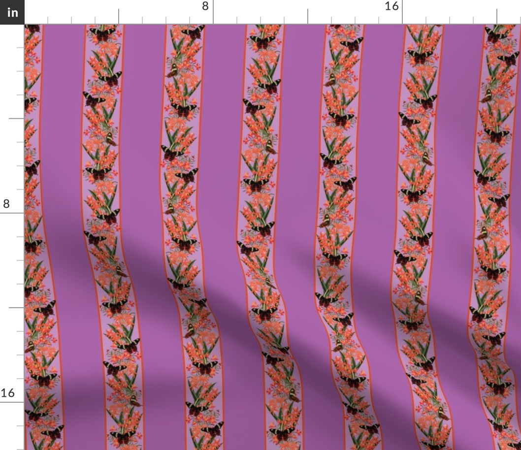 ORANGE FLOWER STRIPE - TERRACE GARDEN COLLECTION (MULBERRY)