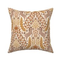 Zestful Zebras Damask || Medium Scale Earth Tones