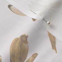 Neutral creamy painted botanicals - leaves and florals a448