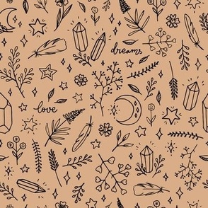 cute doodles on a beige background