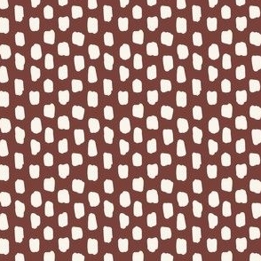 Small Swatch Mark Polka Dots Maroon Red