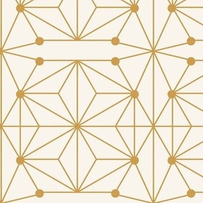 Geometric Decor - Gold and Cream / Large