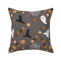Halloween design - ghosts - witch hats - text