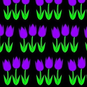 Bold Modern Bold Violet 8000FF Chartreuse 80FF00 Black 000000 Simple Abstract Tulips Medium