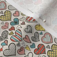 Doodle valentine hearts - colorway 1-tiny