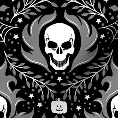 Damask Halloween Silver