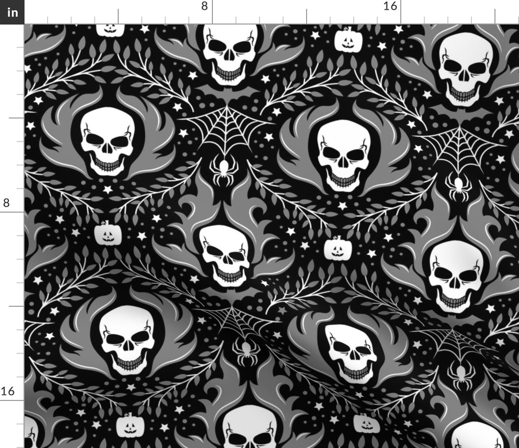 Damask Halloween Silver