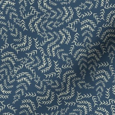 Abstract Navy Blue Foliage - Regular Scale