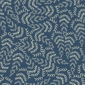 Abstract Navy Blue Foliage - Regular Scale