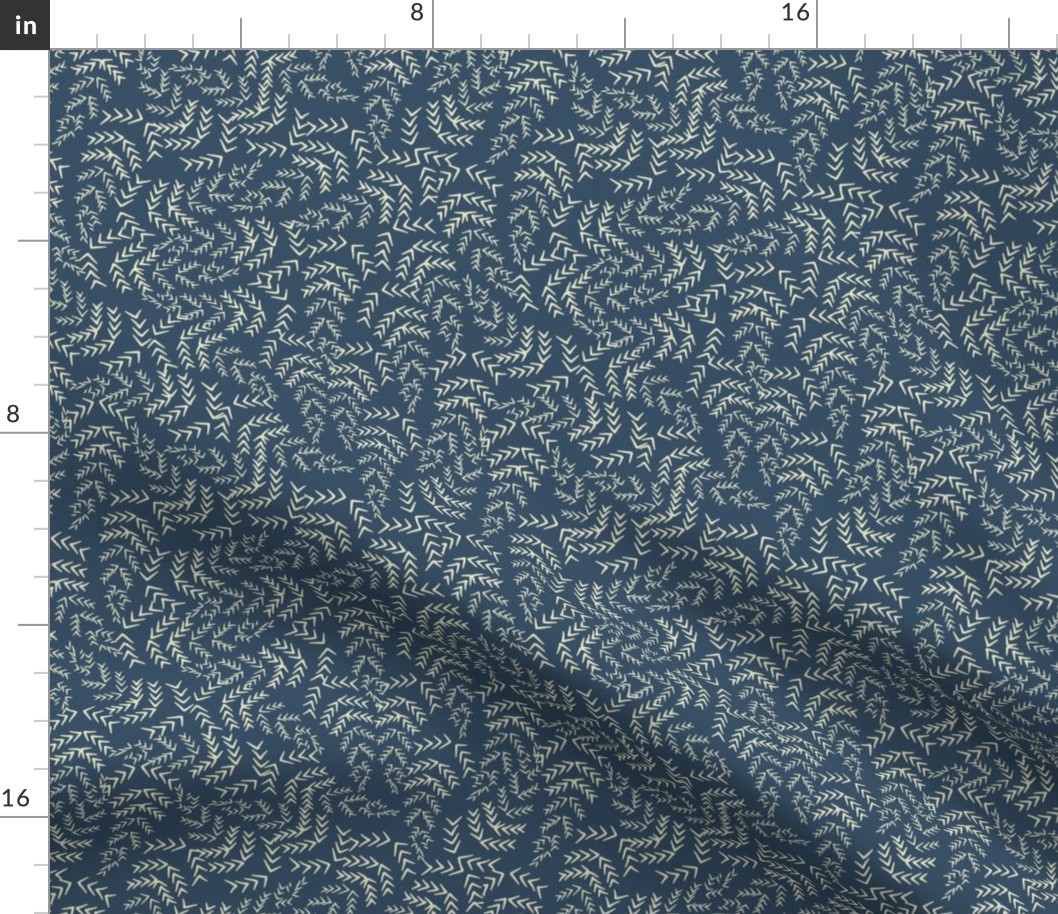 Abstract Navy Blue Foliage - Regular Scale