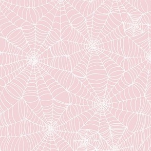 Spidersweb - white on cotton candy pink - Cotton Candy Petal Solid Coordinate