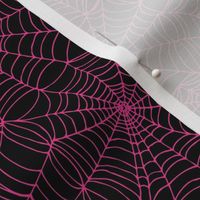 Spidersweb - Hot Rose pink on Black