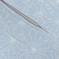 Spidersweb - White on Fog Blue - Fog Petal Solid Coordinate
