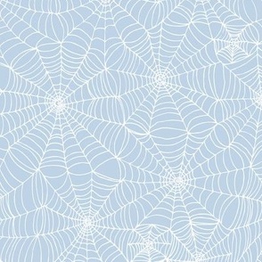 Spidersweb - White on Fog Blue - Fog Petal Solid Coordinate