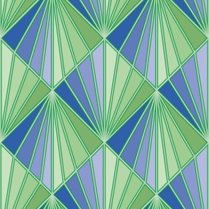 art deco blue and green sqaure 