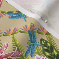 Flying Frogs Painting Flowers In The Forest-Khaki