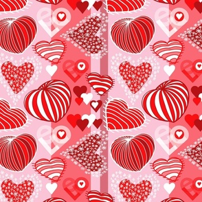 Candy Heart Flowers and Stripes