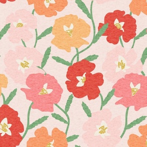 Option 2 // Pretty Poppies in Fruit Punch (textured)
