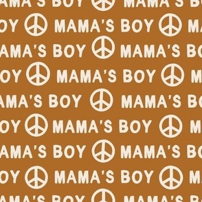 Mama's Boy Peace signs on boho brown