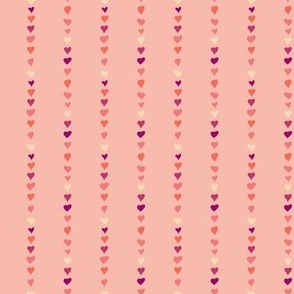 Love heart stripe pink