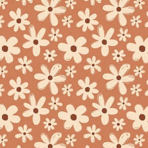 Cream on Pink Flowers