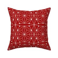 Geometric Decor - Red and Ivory / Large