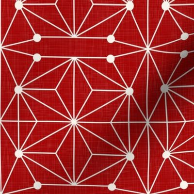 Geometric Decor - Red and Ivory / Large