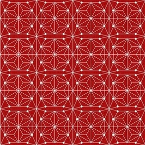 Geometric Decor - Red and Ivory / Medium