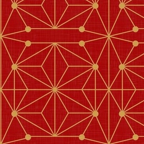 Geometric Decor - Red and Golden Yellow / Large