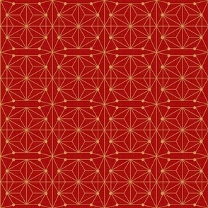 Geometric Decor - Red and Golden Yellow / Medium