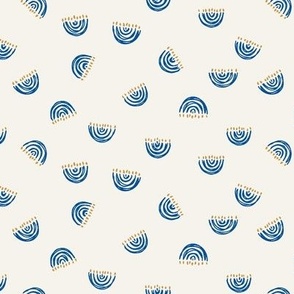 9 branch Menorah // Tossed in Bright Blue