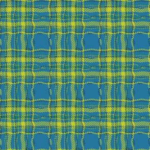 twisty 60s earthy plaid blue