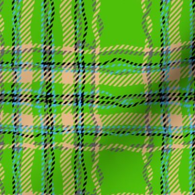 twisty 80s childrens plaid green