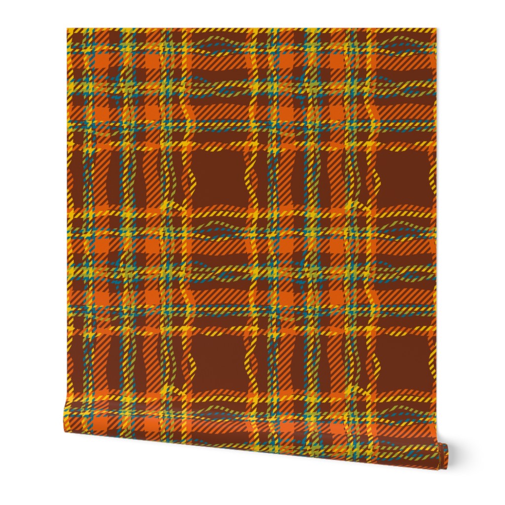 twisty 70s plaid brown