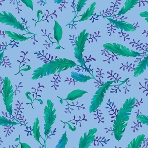 (large) Wild Garden coordinate 2 light blue background