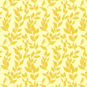 Golden leaves on yellow
