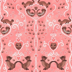 Ferret Love, Large- Valentine pink
