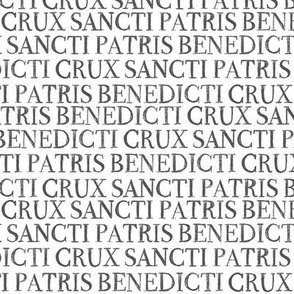 Benedict Latin White Crux Sancti Patris Benedicti 10x2.5in