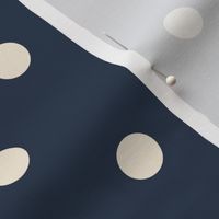 Navy blue white polka dots