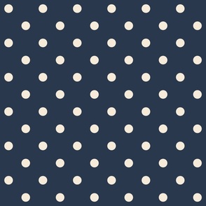Navy blue white polka dots