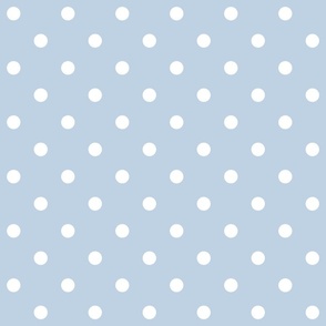 Fog blue pastel white polka dots
