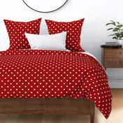 Poppy red white polka dots