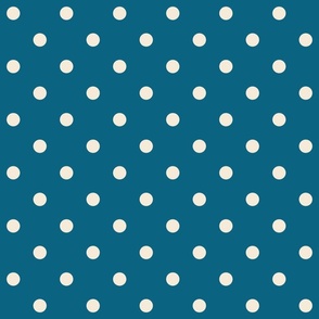 Lagoon teal blue white polka dots