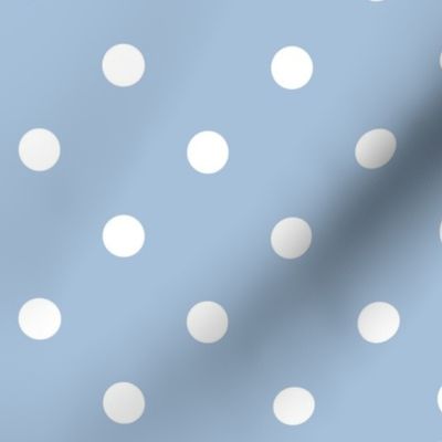 Sky blue pastel white polka dots