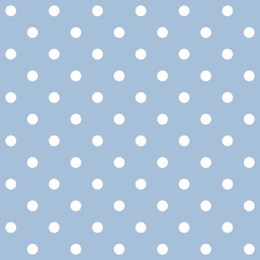 Sky blue pastel white polka dots