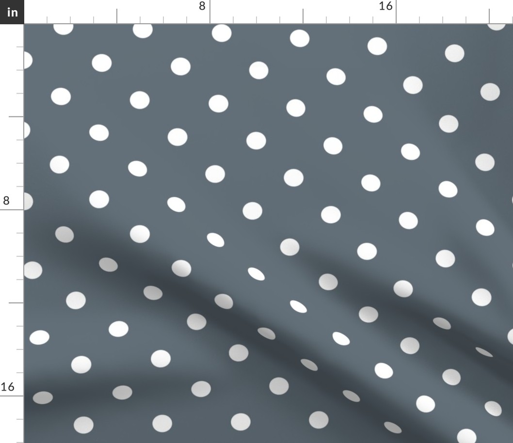 Slate gray white polka dots